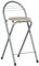 GOKHOMX Taburete de bar plegable de 1 unidad, silla de bar plegable, taburete de bar plegable con respaldo, taburete alto plegable para bar, cocina, jardín, balcón o exterior, roble y plata