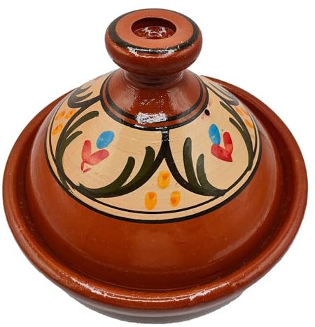 Tajine XL 35 cm in Terracotta Dipinta a Mano – Pentola Tradizionale Marocchina/Tunisina + Ebook Gratuito 0511241205