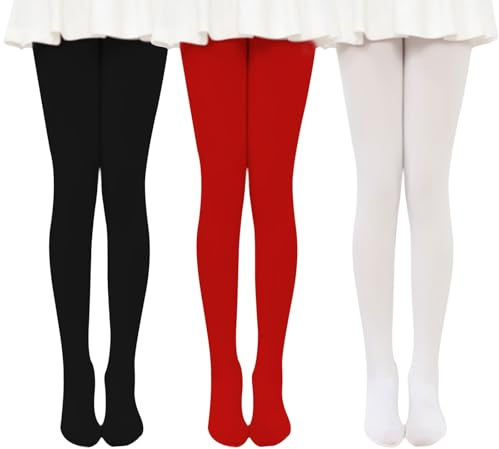 UILYNIU 3 Paires Collants pour Filles (FR/ES Âge, Taille unique, Taille normale, Multicolore)