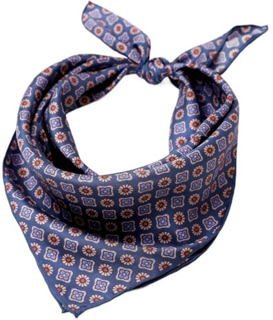 Prettystern bufanda enrollada a mano señora hombre unisex 100% seda bandana nicki bufanda verano pequeña bufanda de seda, 53/53 cm, 14mm spessore, laminato a mano