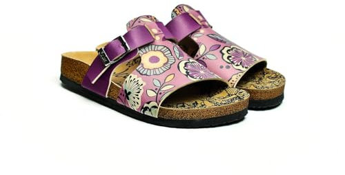 GOBY Damen Freizeit-Sandalen mit Riemchen – Verstellbare Schnalle, Bequeme wasserfreundliche Outdoorsandale für den Sommer, Linderung bei Plantarfasziitis – Lila Gewichtet