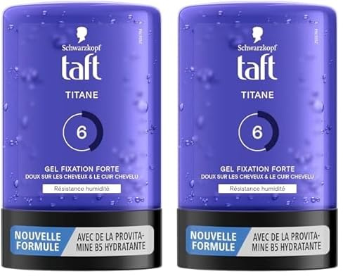 Schwarzkopf - Taft - Gel Tube Coiffant - Gel Titane - Résistance Humidité - Fixation Forte - Doux sur les cheveux - Tenue longue durée - Sans Effet Collant - Formule Provitamine B5-300 ml (Lot de 2)