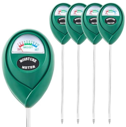 LOVETRENDS Medidor de humedad del suelo, paquete de 6, indicador de riego de plantas de jardín e interior con sonda y esfera grande, sensor de humedad del suelo para macetas, jardinería y cuidado de