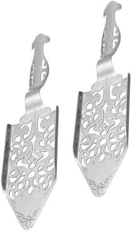 GLEAVI 2Pièces Cuillères à Absinthe Acier Inoxydable Dripper Délicat pour Sucre pour Cocktails et Bars Corrosion