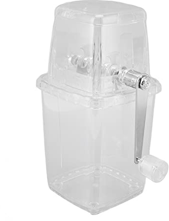 Broyeur à glace manuel multifonctionnel, transparent, antirouille, pour la maison, la cuisine, la barre, lames en acier inoxydable, 570g (Transparent)