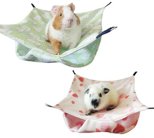 Cretvestsar Small Animal Triangular Ice Silk Hammock Guinea Pig Hamster Rat Hanging Bed Ferret Hammock Hideout Guinea Pig Toys Hamster Accessories Small Pet Cage Supplies