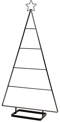 Spetebo Metall Tannenbaum mit Stern Spitze schwarz - 110 cm - Weihnachts Ständer zum Beschmücken - Deko Tanne für Zierschmuck und Christbaumkugeln