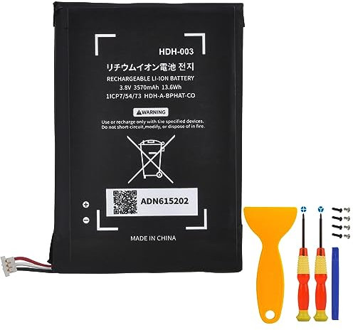 Uwayor HDH-003 Battery Replacement compatible with Switch Lite Game Console, 3.8V 3570mAh rechargeable battery with tool kit