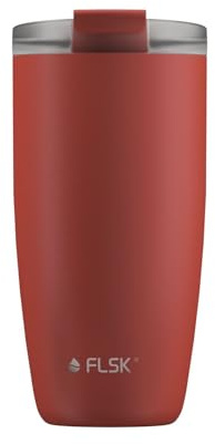 FLSK CUP Edelstahl Mehrwegbecher für unterwegs (350 ml, 500 ml) - 3 h heiß, auslaufsicher, inkl. plastikfreier Tubebox und Mikrofaser-Buddy, ideal für Reisen, Büro oder Auffüllen im Café