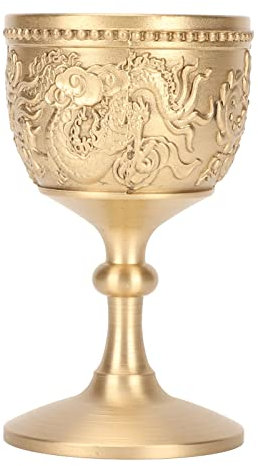 Copa Dorada, Copas De Cáliz Retro Grabado En Relieve Copa De Vino Adornos Retro Para Beber Café, Cerveza, Whisky, Leche, Cóctel