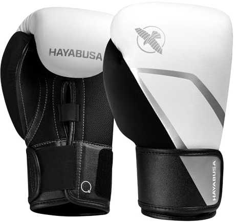 Hayabusa E1 Boxing Gloves for Kids, Youth and Teens - White/Silver, 6oz