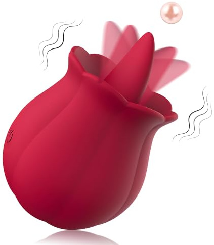 Tongue Clitoral Rose Vibrator, Sex Toys Vibration Stimulator for Women | Licking Rose Adult Toy | 10 Speed Vibrating, for Couples Female Anal Clitoris Nipple Ears G Spot for Her Pleasure, Red