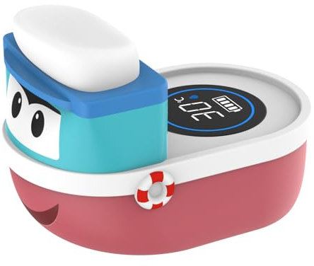 BIGKEYEOY Wiederaufladbares Badethermometer Baby, Sicherheit Badewannenthermometer，Schwimmende Spielzeug für Kleinkind Badewanne Pool mit Temperaturwarnung (blau)