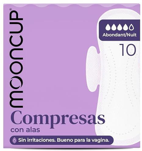 Mooncup Pads with Wings - Leakproof, Plastic-Free - Heavy/Night, 10 Count