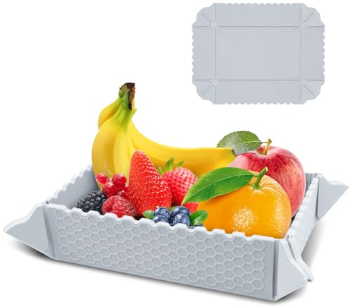 Rumsfel Ciotola pieghevole, Piatto pieghevole da campeggio, Ciotola pieghevole, per frutta per campeggio, escursionismo, snack, insalata, adatta per microonde, congelatore e lavastoviglie