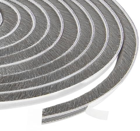 10 m Guarnizione Spazzola 9 mm (L) x 5 mm (P),Guarnizione a Spazzola Per protezione dal vento, dagli insetti e isolamento acustico,Paraspifferi Spazzola Per Applicabile a finestre/Porte scorrevoli