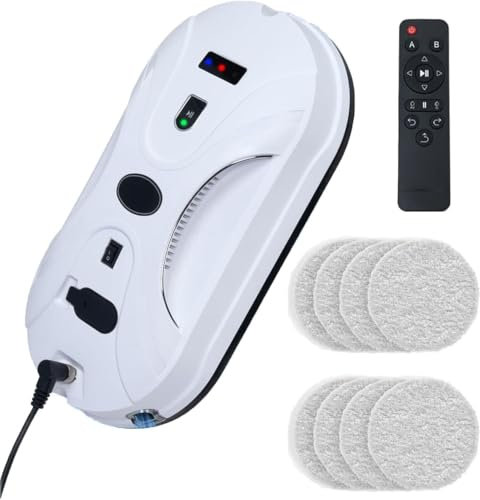 Robot nettoyeur de vitres - Robot de nettoyage automatique - Avec jet d'eau - Nettoyeur de vitres électrique - 5600 pa - Forte puissance d'aspiration pour grandes fenêtres extérieures