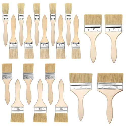 20 Stück Flachpinsel-Set 1-5 Zoll Mit Holzgriff