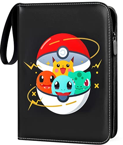 Sammelalbum für Pokemon Karten,400 Taschen Sammelkarten Album 50 Seiten Sammelmappe Karten Heft, Hochwertiges Tragbar Wasserdicht PU Sammelkartenalben Es ist das Geschenk für Kinder - B400