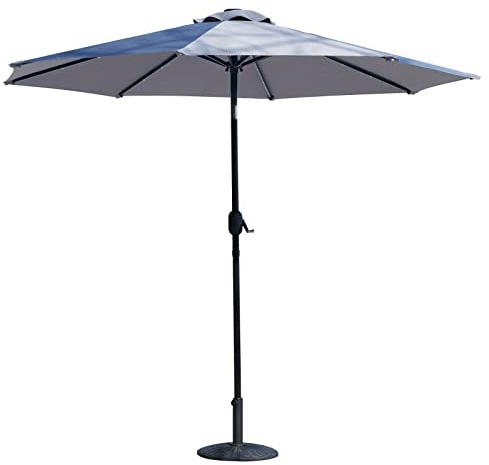 Garden Parasol Garden Parasol Patio Table Sun Shade Tilt Solar LED Umbrella Grey 2.7M Patio Umbrella Garden Umbrella Sun Shade Canopy