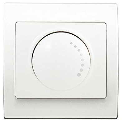 Va et Vient Variateur 500W Blanc Delta Iris + Plaque basic Blanc