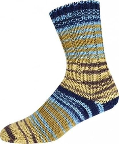 ONline Supersocke 6-fach 150g Sort. 290 Merino Color 2504 - marine/beige/braun/ocker