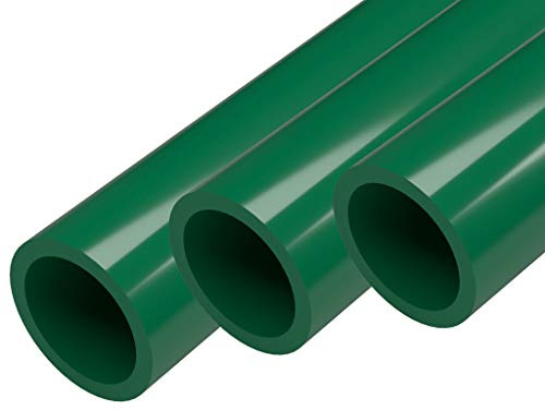 FORMUFIT PVC Pipe, 1 Size, (1.315 Actual OD) Sch 40 Furniture Grade, Green (40L x 3-Pack) DIY Structural for Greenhouse, Garden, Dog Agility and Maker Projects - P001FGP-GR-40x3