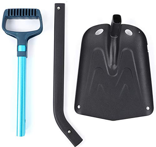 cersalt Pala de Nieve Plegable, Pala de Barro Pala de Nieve Aleación de Aluminio Pala Plegable Multifuncional de Mango Largo para Escalada Conducción Salvaje Que Acampa