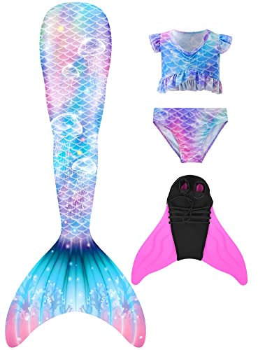 shepretty meerjungfrauenflosse mädchen Neuer Mermaid Tail Badeanzug für Erwachsene und Kinder,M3fen-150