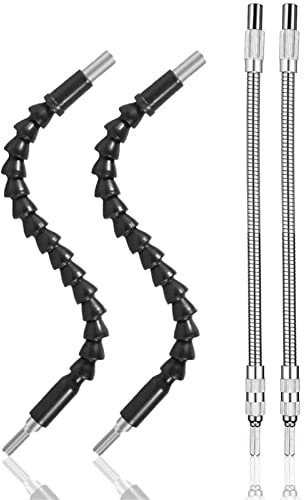 Flexible Drill Bit Extension,Shaft Extension Bits,6.35mm Universal Connect Adapter Electrical Hand Power Extender Drill Screwdriver Bits 1/4 Hex Drill Drive Quick Connect Adapter Power Tool Kit