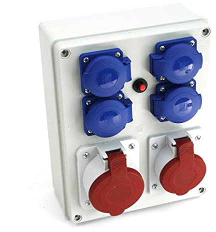 Wandverteiler CEE 16A 32A Schuko Steckdose Wandsteckdose IP44 Baustromverteiler