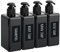 Segbeauty Lotion Dispenser Quadratisch, 4 Stück 280ml Schwarz Seifenspender Set mit Handgeschriebene Etiketten für Shampoo Duschgel Soap Flüssigseife, Nachfüllbar Kunststoff Pumpflaschen für Küche Bad
