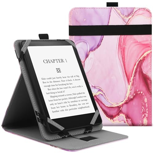 VOVIPO Coque de Protection Universel pour Kindle Paperwhite Liseuse 6-7 Pouces, étui Folio Compatible avec la liseuse Sony/Kobo/Tolino/Pocketbook/Kindle 6 6.8 7,Angle de Vue réglable-MPK