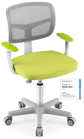 COSTWAY Silla Escritorio Infantil, Silla Juvenil para Escritorio, Silla para Niños con Altura Regulable, Silla Giratoria de Red para Niños 3-10 años, para Casa Escuela (Verde)