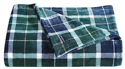 Nautica - King Blanket, Soft Plush Fleece Bedding, Ideal for Bed or Couch, Oeko-Tex Certified (Northsail Plaid Navy)