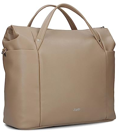 Zwei Große Damen Business-Tasche Pia PI160 Laptop-Tasche 16 Liter klassisch-elegante Querformat Tote Bag für Büro & Arbeit inkl. extra langer Schultergurt - Umhängetasche & Schultertasche (hazel)