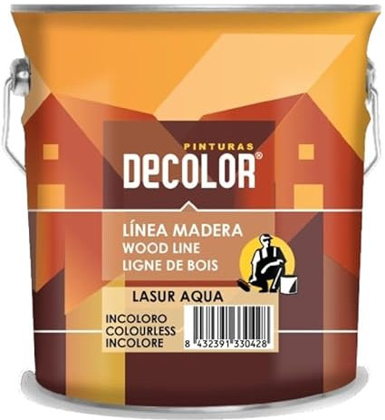 Barniz Lasur al Agua para Madera. Interior y Exterior. Caoba. 4 LT
