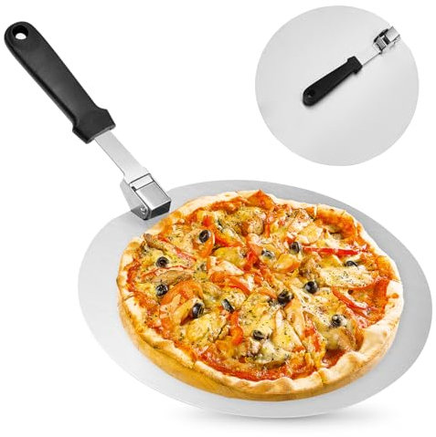 Pala per Pizza Corta, Pala Pizza Lunga con Manico Pieghevole, Forno e Barbecue per Pizzas, Supporto di una Grande Superficie, Pane, Pala Barella per Pizza Grande Superficie per Forno Pizza Pane Torta