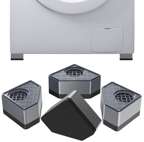 Lot de 4 amortisseurs de vibrations pour machines à laver et sèche-linge - Faible bruit - Amortisseur de vibrations - Antidérapant - Pour machine à laver