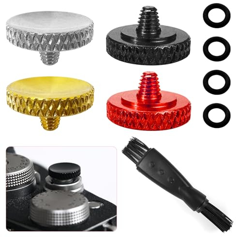 Ergonomisk kameraskjutarknapp, 4 st koppar mjuk slutarknapp, mjuk utlösningsknapp passar många kameramoller (svart/röd/silver/guld)