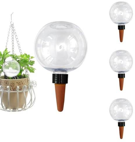 4 sfere di irrigazione per piante, 500 ml, dispositivi di irrigazione automatici per piante, acqua gocciolante, cipolle per irrigazione trasparenti, per casa, balcone, soggiorno, appartamento
