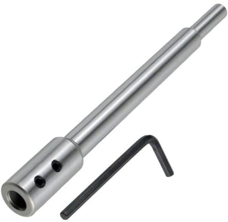 MoSundi Extensión de broca para sierra perforadora de vástago redondo de 3/8 pulgadas, extensor de broca de metal de 173 mm con llave hexagonal, color plateado