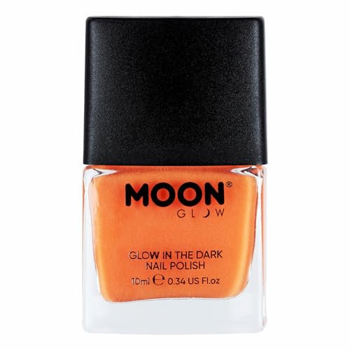 Moon Glow Esmalte de uñas que brilla en la oscuridad - Barniz de uñas fosforescente Naranja 14 ml (Paquete de 1)