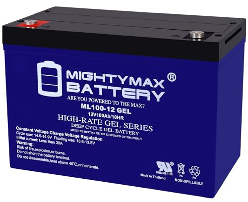 Mighty Max Battery 12V 100AH GEL Battery Replaces Goal Zero Yeti 1250 Solar Generator