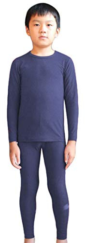 LANBAOSI Kids Thermal Underwear Set Children Boys Base Layer Long Johns Bottoms and Long Sleeve Top Navy