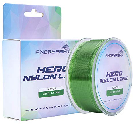 ANGRYFISH Nylon Fishing Line 300M-Monofilament Fishing Line-Super Abrasion Resistance-Excellent Elasticity-Low Visibility-Three Colors to Choose From
