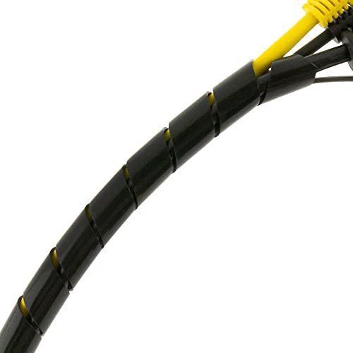 SeKi 15542 spiralband 20–130 mm 10 meter svart, flexibel kabelslang spiralslang kabelskydd; för buntning av kablar