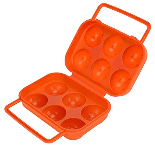 Caja de 6 Rejillas para Huevos, Caja Portátil para Almacenamiento de Huevos, Caja Protectora de Plástico ABS para Huevos, para Almacenamiento de Huevos en Interiores Y Exteriores(naranja)