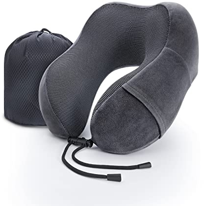WENGX Travel Pillow Neck Pillow Memory Foam Soft Comfort and Support Travel Flight Neck Pillows,U-shaped Pillow for Sleeping with Storage Bag for Airplane Car Office Home,etc