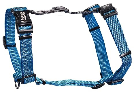 Blue-9 Reflective Buckle-Neck Balance Harness, Fully Customizable Fit No-Pull Harness with 3M Reflective Stitching, Ideal for Dog Training and Obedience, Made in The USA, Blue, Medium/Large
